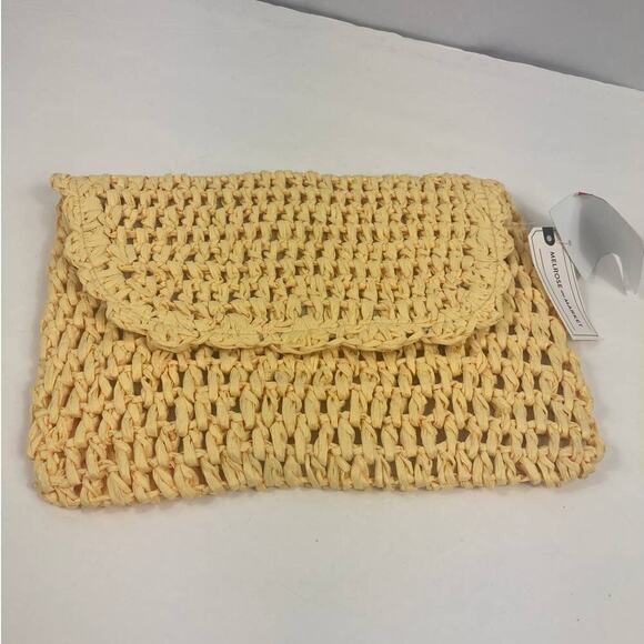 NWT Melrose and Market Yellow Woven Bag - Picture 1 of 3